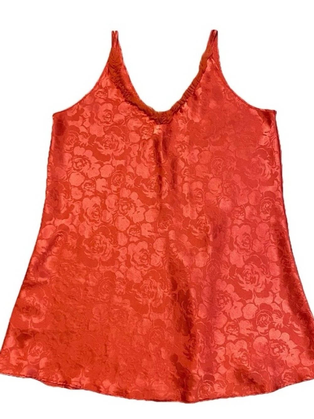 Oscar de la Renta Pink Label Red Floral Satin Camisole